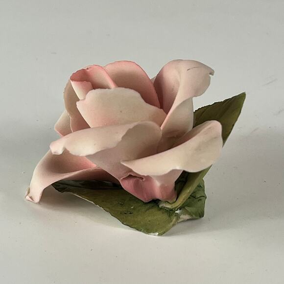 Unmarked Porcelain Pink Rose Flower Handmade Handpainted 1.5" POOR Forever Gift - Picture 3 of 10